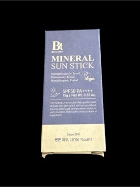 Benton Mineral Sun Stick SPF50 PA++++ | New & Sealed | K-Beauty